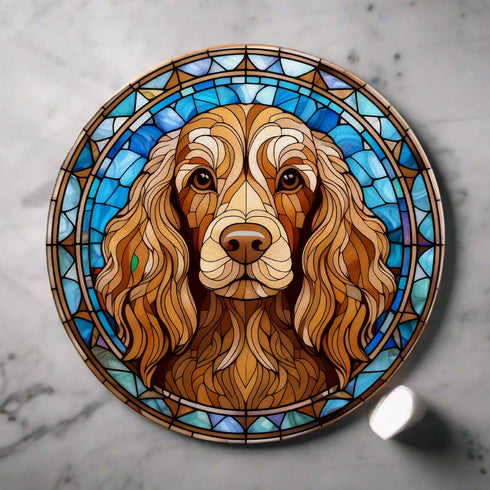 Cocker Spaniel Chocolate Glass Suncatcher Worktop Saver